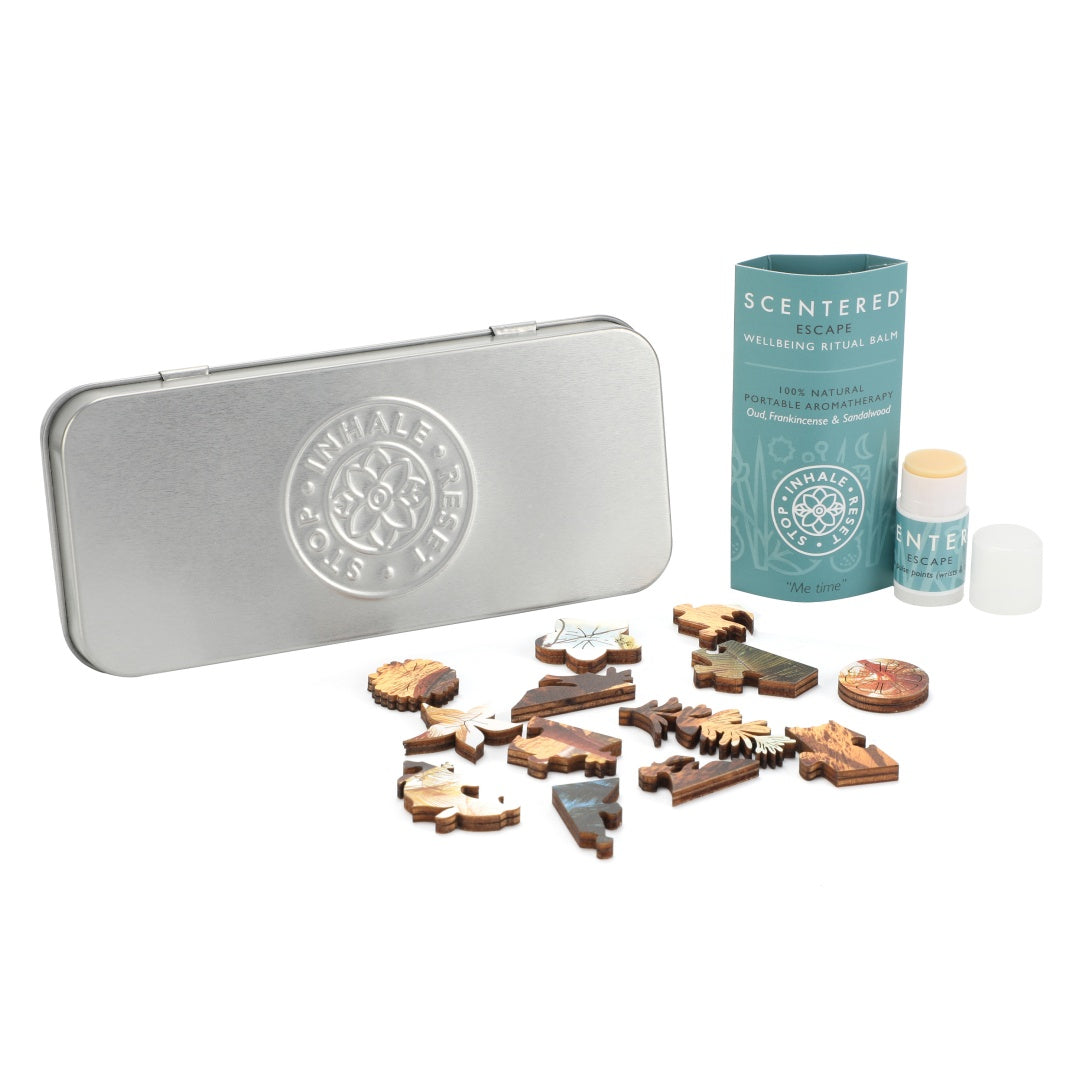 Experience wellness through restful sleep with our calming essential oil balm and Puzzle