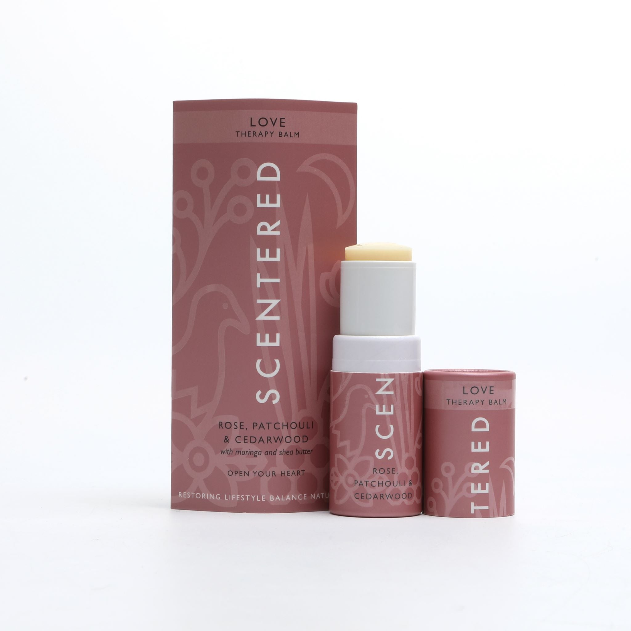 Scentered_Love_Balance_Aromatherapy_Balm_open_with_Scentered_Love_Aromatherapy_Sleeve_Packaging